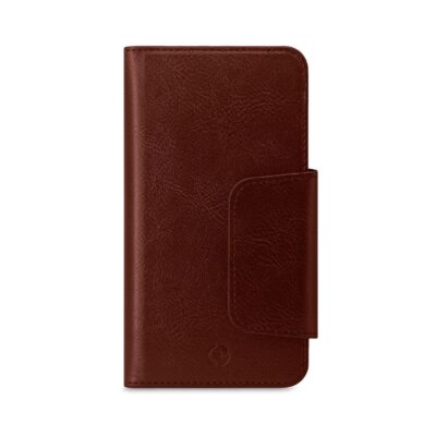 DUOMO – Custodia a libro con chiusura magnetica, slot porta carte colore marrone compatibile con gli smartphone fino a 6.5″