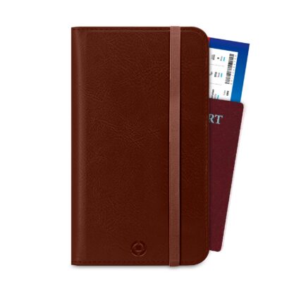 PASSPORTD – Custodia porta documenti, passaporti in pelle sintetica con chiusura magnetica e tasca porta scheda Sim e slot per carte