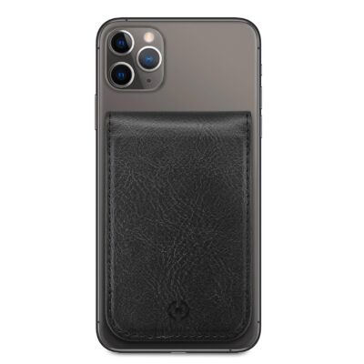 CARDD – Porta carte magnetico universale per il retro degli smartphone materiale pelle sintetica colore nero