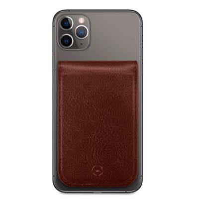 CARDD – Porta carte magnetico universale per il retro degli smartphone materiale pelle sintetica colore marrone