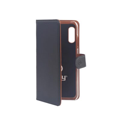WALLY – Custodia a libro in pelle sintetica con chiusura flap magnetico, slot per carte e funzione stand colore nero Samsung Galaxy Xcover Pro/ Galaxy Xcover Pro Enterprise Edition