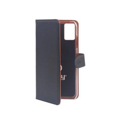 WALLY – Custodia a libro in pelle sintetica con chiusura flap magnetico, slot per carte e funzione stand colore nero compatibile con Samsung Galaxy A31