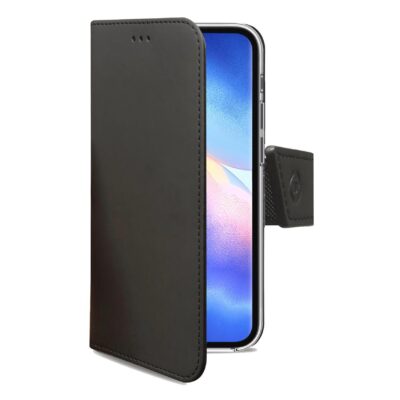 WALLY – Custodia a libro in pelle sintetica con chiusura flap magnetico, slot per carte e funzione stand colore nero compatibile con Oppo Find X3 Neo 5G/ Reno 5 Pro+ 5G