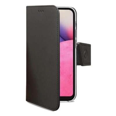 WALLY – Custodia a libro in pelle sintetica con chiusura flap magnetico, slot per carte e funzione stand colore nero per Samsung Galaxy A33 5G/ Galaxy A33 5G Enterprise Edition