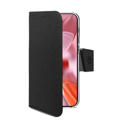 WALLY – Custodia a libro in pelle sintetica con chiusura flap magnetico, slot per carte e funzione stand colore nero compatibile con Google Pixel 9/ Pixel 9 Pro