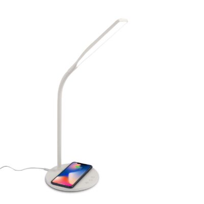 WLLIGHT10W – Lampada LED con caricabatteria wireless integrato, potenza massima 10 Watt, tre tonalità di luce, braccio flessibile
