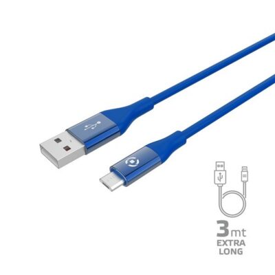 USBMICROCOL3M – Cavo USB-A a Micro Usb, lunghezza 3 metri, potenza massima 12 Watt