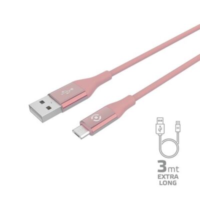 USBMICROCOL3M – Cavo USB-A a Micro Usb, lunghezza 3 metri, potenza massima 12 Watt