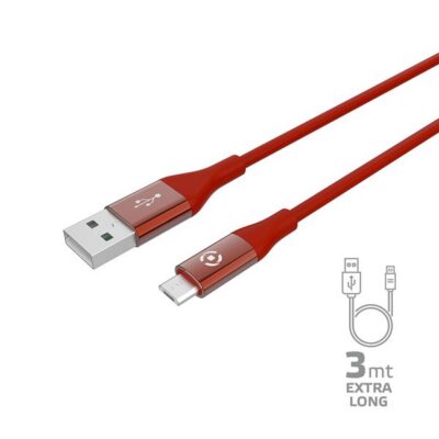USBMICROCOL3M – Cavo USB-A a Micro Usb, lunghezza 3 metri, potenza massima 12 Watt