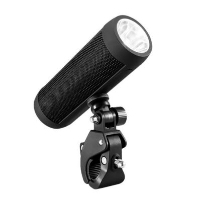SPEAKERBIKE – Supporto per smartphone da bici con speaker wireless integrato, potenza audio 5 Watt, slot per schede di memoria, funzione powerbank da 3600 mAh, torcia [PRO BIKE]