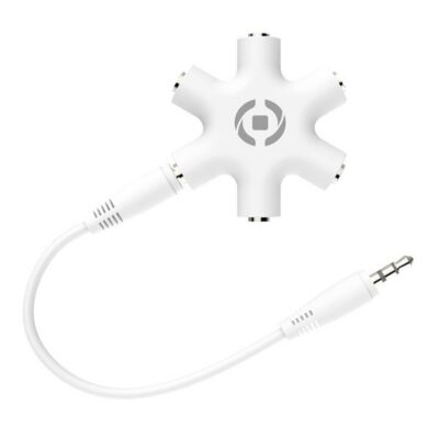 MIX5LINEIN35 – Sdoppiatore audio con 5 connettori jack 3.5mm, lunghezza 7 centimetri, compatibile con dispositivi dotati di output jack 3,5mm