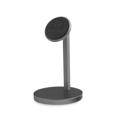 GHOSTDESK – Supporto da scrivania magnetico, universale per tutti gli smartphone, orientabile a 360°, incluse 2 placche metalliche