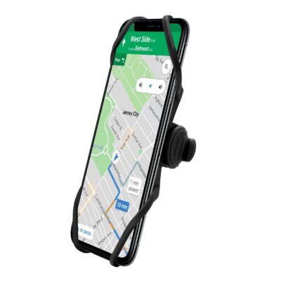 SWIPEBIKESTEM – Supporto universale per smartphone utilizzo con bici, ebike, da manubrio, materiale morbido silicone, funzionalità swipe-up e Face-ID, cinghia regolabile