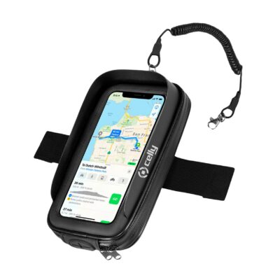 RIDEMAGNET – Supporto universale per smartphone utilizzabile in moto, attacco magnetico al serbatoio, funzione touch screen, resistente all’acqua, cavo a spirale