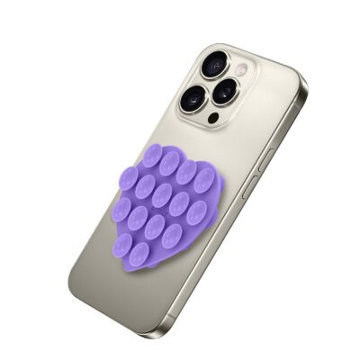 FIXHEART – Ventosa d applicare sul retro dello smartphone, utilizzo video e selfie, materiale silicone, tenuta forte, forma di cuore