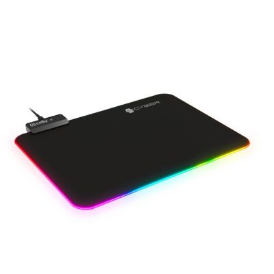 CYBERPAD – Tappetino per mouse da Gaming con luci RGB multicolore su tutti i bordi, morbido tessuto, base gommata con texture anti scivolo