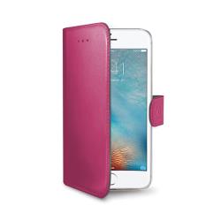 WALLY – Custodia a libro in pelle sintetica con chiusura flap magnetico, slot per carte e funzione stand colore rosa per Apple iPhone SE 2022/ iPhone SE 2020/ iPhone 8/ 7/ 6s/ 6