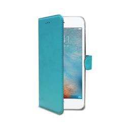 WALLY – Custodia a libro in pelle sintetica con chiusura flap magnetico, slot per carte e funzione stand colore azzurro per Apple iPhone SE 2022/ iPhone SE 2020/ iPhone 8/ 7/ 6s/ 6