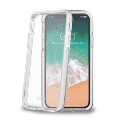 HEXAGON – Cover trasparente semi rigida, ultra resistente in TPU + Policarbonato compatibile con Apple iPhone Xs/ iPhone X
