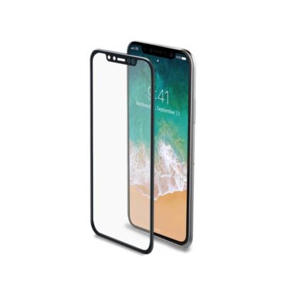 3DGLASS – Vetro 9H con bordo colorato nero per schermo curvo compatibile con Apple iPhone Xs/ iPhone X