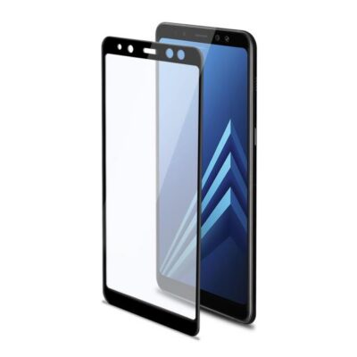 3DGLASS – Vetro 9H con bordo colorato nero per schermo curvo compatibile con Samsung Galaxy A8+ 2018