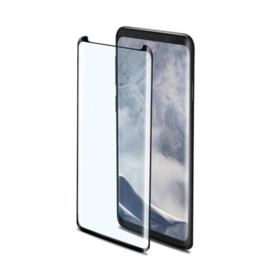 3DGLASS – Vetro 9H con bordo colorato nero per schermo curvo compatibile con Samsung Galaxy S9+