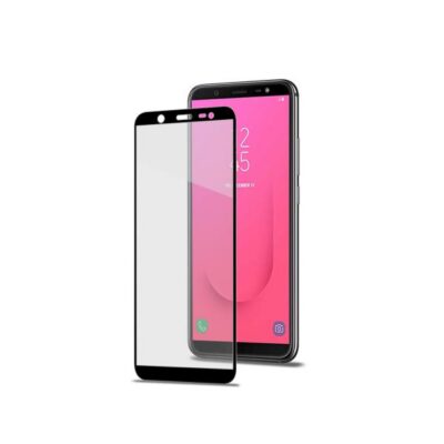 FULLGLASS – Vetro 9H con bordo colorato nero compatibile con Samsung Galaxy J8 2018