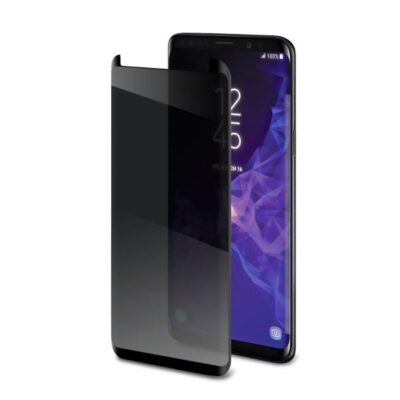 PRIVACY 3D GLASS – Vetro 9H con bordo colorato nero per schermo curvo con effetto Privacy compatibile con Samsung Galaxy S9+