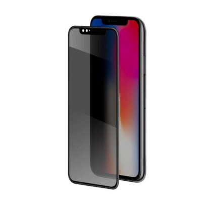 PRIVACY 3D GLASS – Vetro 9H con bordo colorato nero per schermo curvo con effetto Privacy compatibile con Apple iPhone Xs/ iPhone X