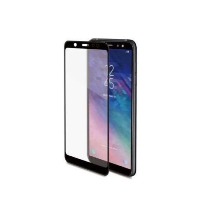 3DGLASS – Vetro 9H con bordo colorato nero per schermo curvo compatibile con Samsung Galaxy A6 2018