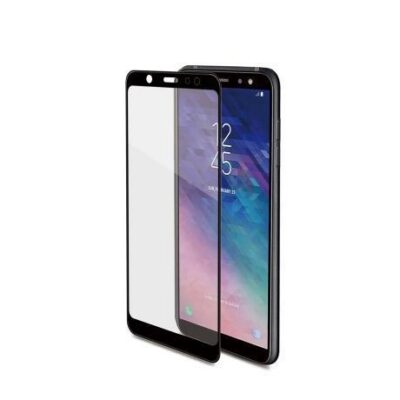 3DGLASS – Vetro 9H con bordo colorato nero per schermo curvo compatibile con Samsung Galaxy A6+ 2018