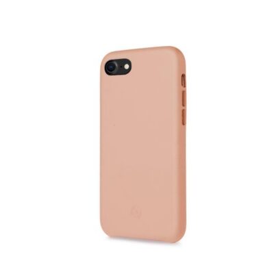 SUPERIOR – Cover in pelle sintetica con copertura tasti in alluminio colorato, colore rosa compatibile con Apple iPhone SE 2020/ iPhone 8/ iPhone 7