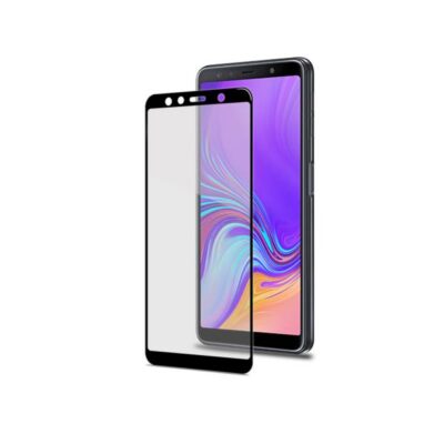 FULLGLASS – Vetro 9H con bordo colorato nero compatibile con Samsung Galaxy A7 2018
