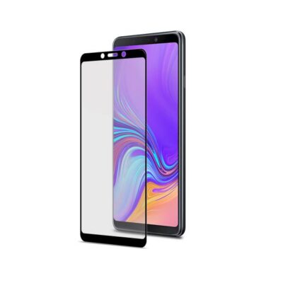 FULLGLASS – Vetro 9H con bordo colorato nero compatibile con Samsung Galaxy A9 2018