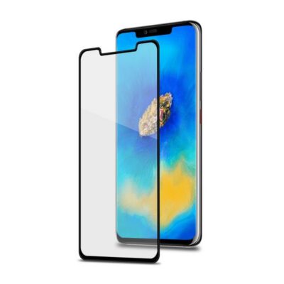 3DGLASS – Vetro 9H con bordo colorato nero per schermo curvo compatibile con Huawei Mate 20 Pro