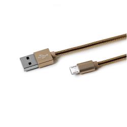 USBMICROSNAKE – Cavo USB-A a Micro Usb, lunghezza 1 metro, rivestito in materiale metallico, potenza massima 12 Watt