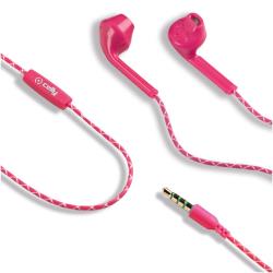 UP100 – Auricolare stereo a filo a goccia con jack 3,5 mm, remote control, microfono integrato con riduzione dei rumori, lunghezza cavo 1.2 mt, colore rosa