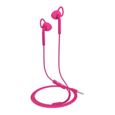 UP400ACT – Auricolare stereo a filo con jack 3,5mm a goccia, remote control e microfono integrato, comodi archetti, lunghezza cavo 1.2 mt, studiato per lo sport