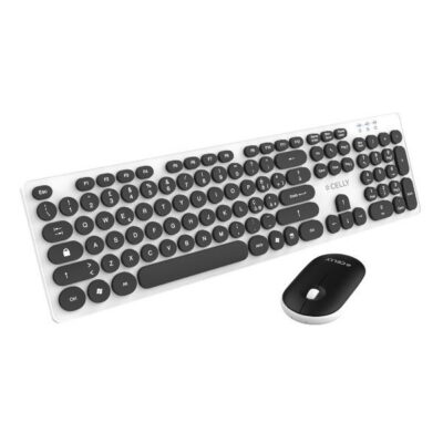 KEYBMOUSEPTL – Kit Tastiera wireless, layout italiano, tastierino numerico + mouse wireless con dongle USB-A, tasti silenziosi