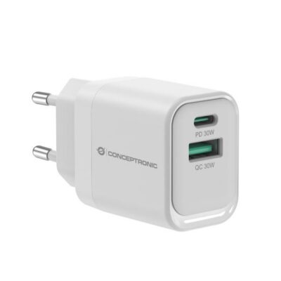 CARICATORE PD USB 2-PORTE da 33W GaN, 1x USB-C, 1x USB-A, QC 3.0, PPS, PD 3.0