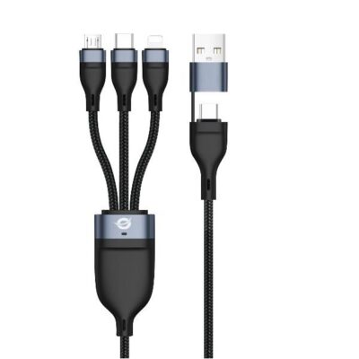 CAVO USB 3-in-1 PD 3.0 60W (cavo ricarica) 1.5m — 20V 3A, 480Mbps, E-Mark