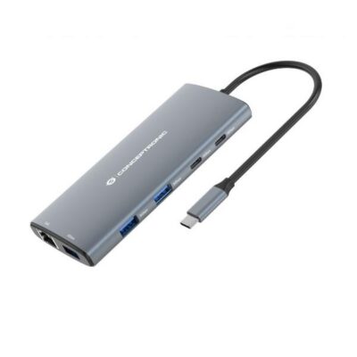 DOCKING STATION 10-in 1 USB 3.2 Gen 1 — HDMI, 100W USB PD, USB-C 5Gbps x2, USB-A 5Gbps x3, SD, TF/MicroSD, GbE