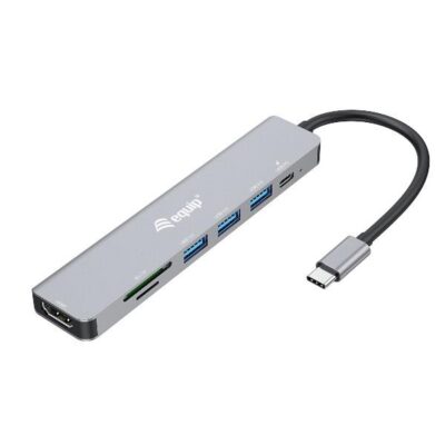 EQUIP – ADATTATORE USB-C 7 in 1, HDMI 4K/60Hz, 3x USB 3.2 GEN.1, SD/TF, USB PD 100W