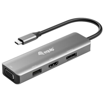 EQUIP – ADATTATORE da USB-C a HDMI 4k/60hz/DisplayPort 4K/60Hz/VGA/USB
