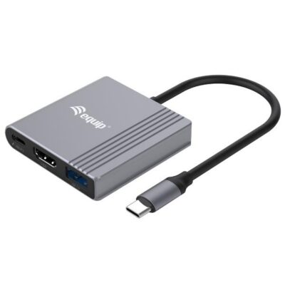 EQUIP – ADATTATORE USB-C 3 in 1, HDMI 4K/60Hz, USB-A, USB PD 100W