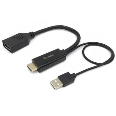 EQUIP – ADATTATORE da HDMI a DisplayPort M/F 4K/60Hz + USB-A/M (alimentazione)