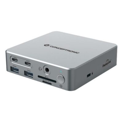 DOCKING STATION 15-in-1 DISPLAYLINK USB 3.2 GEN 2 — Triple Display, HDMI, DisplayPort, USB-C 10Gbps, USB-A 10Gbps, USB-A 5Gbps, SD, TF/MicroSD, GbE, Audio, DC in, Security Slot