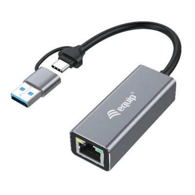 EQUIP – ADATTATORE DI RETE da USB-C a 2.5 GIGABIT (USB-C+A)