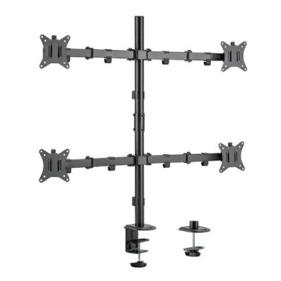 EQUIP – STAFFA QUADRUPLO MONITOR 17″-32″ ARTICOLATA PAN & TILT DA SCRIVANIA, 360°