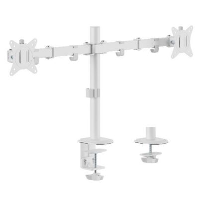 EQUIP – STAFFA ARTICOLATA x DOPPIO MONITOR 17″-32″ DA SCRIVANIA, Bianca